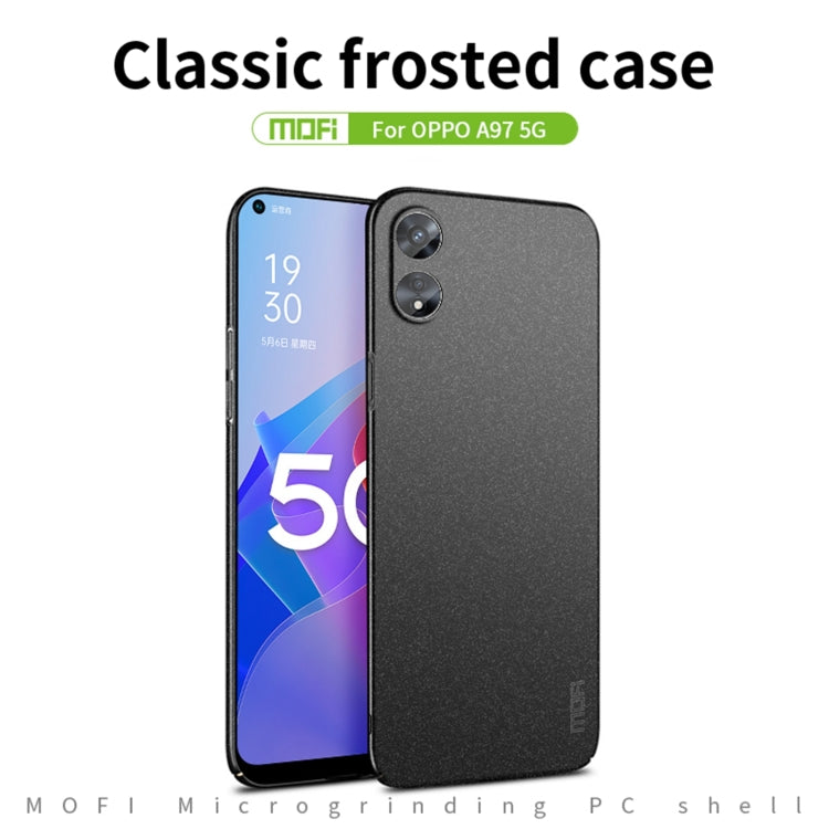 For OPPO A97 5G MOFI Frosted PC Ultra-thin Hard Phone Case(Gray)