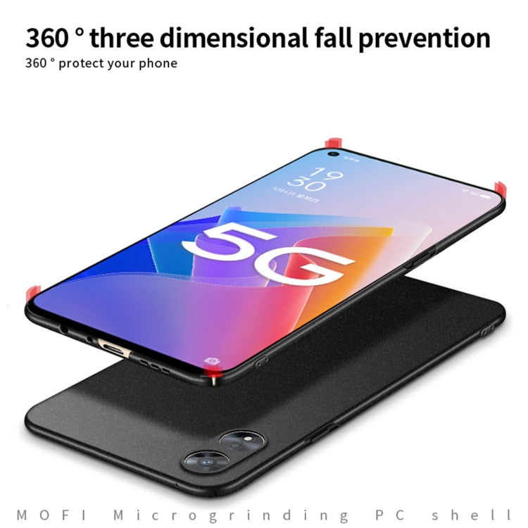 For OPPO A97 5G MOFI Frosted PC Ultra-thin Hard Phone Case(Gray)
