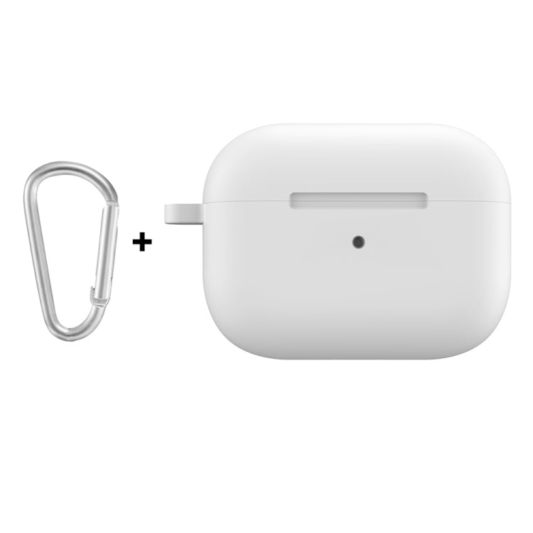 For Apple AirPods Pro 2 2022 ENKAY Thickened Silicone Protective Case with Keychain(White)