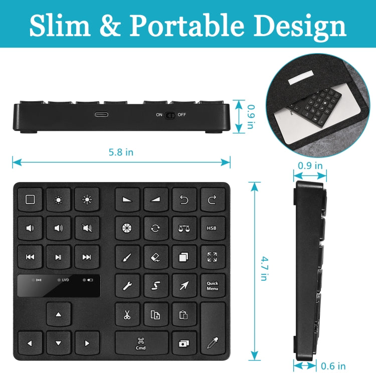 MC-533 Bluetooth 5.0 Painting Keyboard 35 keys Keypad Wireless Digital keyboard