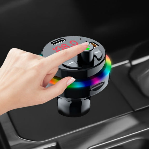 PDF17 Car Bluetooth 5.0 Charger FM Transmitter Type-C Dual USB MP3 Music Player