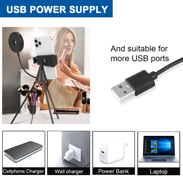 NS-08 LED Dimmable Ring Lamp with Phone Tripod Stand Holder