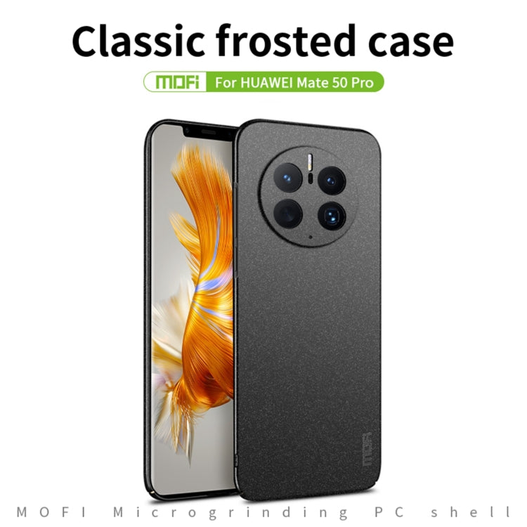 For Huawei Mate 50 Pro MOFI Fandun Series Frosted Ultra-thin PC Hard Phone Case(Black)