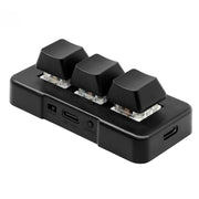 MK321BT Bluetooth 5.1 3 Keys Custom Keys Game Office PS Clip Macro Programming Keypad(Black)