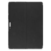 For Microsoft Surface Pro 9 JUNSUNMAY Custer Solid Color 3-Fold Stand Leather Tablet Case(Black)