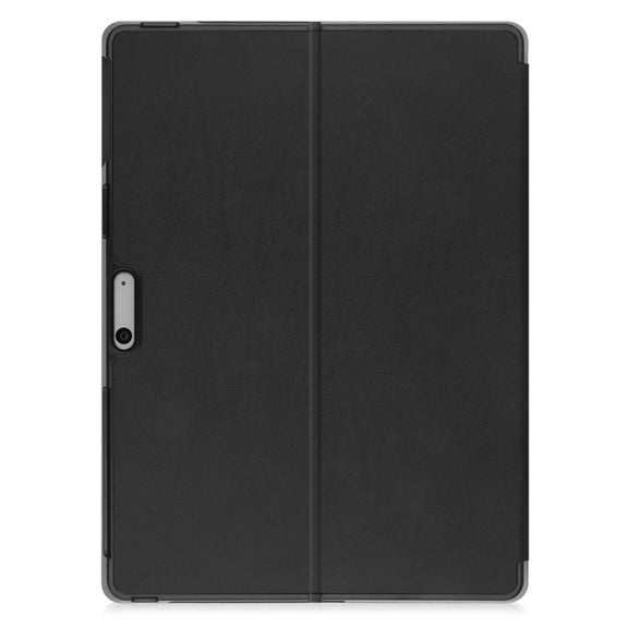 For Microsoft Surface Pro 9 JUNSUNMAY Custer Solid Color 3-Fold Stand Leather Tablet Case(Black)