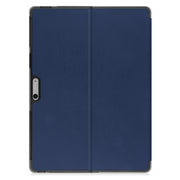For Microsoft Surface Pro 9 JUNSUNMAY Custer Solid Color 3-Fold Stand Leather Tablet Case(Dark Blue)