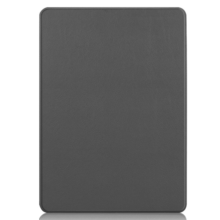 For Microsoft Surface Pro 9 JUNSUNMAY Custer Solid Color 3-Fold Stand Leather Tablet Case(Grey)
