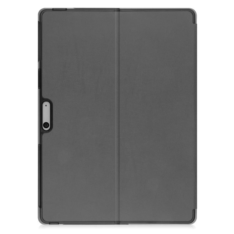 For Microsoft Surface Pro 9 JUNSUNMAY Custer Solid Color 3-Fold Stand Leather Tablet Case(Grey)