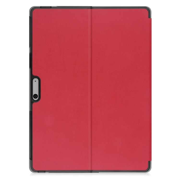 For Microsoft Surface Pro 9 JUNSUNMAY Custer Solid Color 3-Fold Stand Leather Tablet Case(Red)
