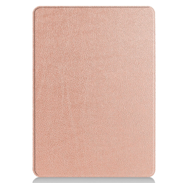 For Microsoft Surface Pro 9 JUNSUNMAY Custer Solid Color 3-Fold Stand Leather Tablet Case(Rose Gold)