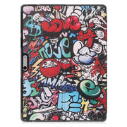 For Microsoft Surface Pro 9 JUNSUNMAY Custer Painted Stand Leather Tablet Case(Graffiti)