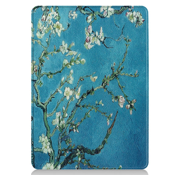 For Microsoft Surface Pro 9 JUNSUNMAY Custer Painted 3-Fold Stand Leather Tablet Case(Apricot Flower)