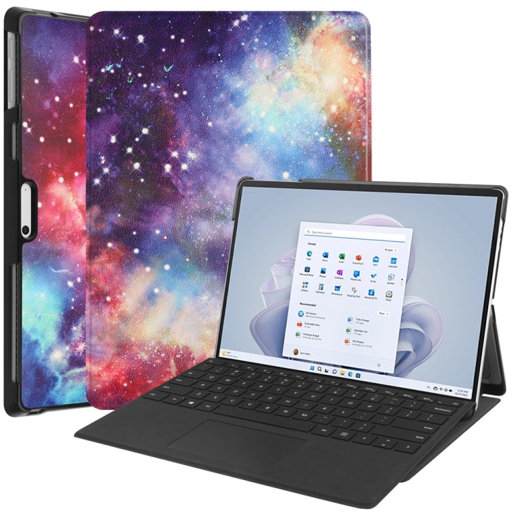 For Microsoft Surface Pro 9 JUNSUNMAY Custer Painted Stand Leather Tablet Case(Galaxy)