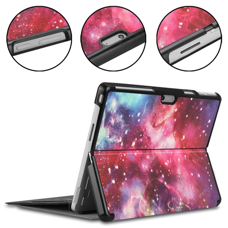 For Microsoft Surface Pro 9 JUNSUNMAY Custer Painted Stand Leather Tablet Case(Galaxy)