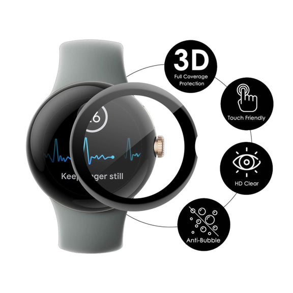 2pcs For Google Pixel Watch ENKAY 3D Full Coverage Soft PC Edge + PMMA HD Screen Protector Film