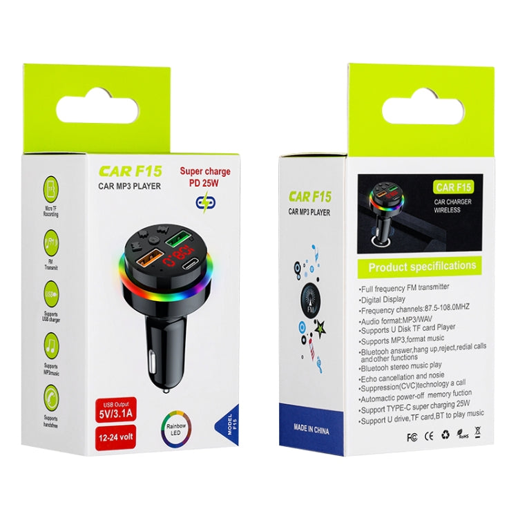 PDF15 FM Transmitter Bluetooth 5.0 Handsfree Car Kit Audio MP3 Player