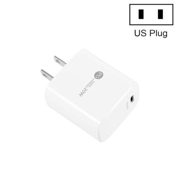 PD11 Mini Single Port PD3.0 USB-C / Type-C 20W Fast Charger for iPhone / iPad Series, US Plug(White)