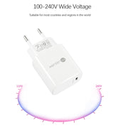 PD11 Mini Single Port PD3.0 USB-C / Type-C 20W Fast Charger for iPhone / iPad Series, EU Plug(White)