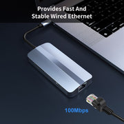 JUNSUNMAY 7 in 1 Multifunctional USB-C Hub Docking Station Adapter