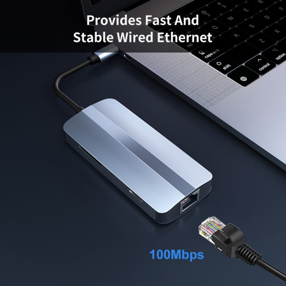 JUNSUNMAY 7 in 1 Multifunctional USB-C Hub Docking Station Adapter