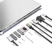 JUNSUNMAY 11 in 1 Multifunctional USB C Hub Docking Station Adapter SD/TF Card Reader