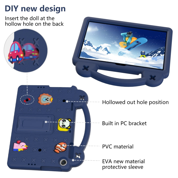 For Lenovo Tab M10 3rd Gen TB328FU / TB328XU 2022 10.1 Handle Kickstand Children EVA Shockproof Tablet Case(Navy Blue)