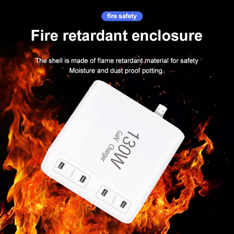 GaN 130W 4-Port USB-C PD65W / PD30W Multi Port Type-C Charger with  1.8m Type-C to MagSafe 1 / L Header Data Cable US / AU Plug