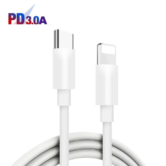 PD04 Type-C + USB Mobile Phone Charger with Type-C to 8 Pin Cable, US Plug(White)