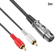 JUNSUNMAY 2 RCA Male to XLR Female Stereo Audio Cable, Cable Length:3m - RCA Cable by JUNSUNMAY | Online Shopping South Africa | PMC TechLife | Buy Now Pay Later Mobicred