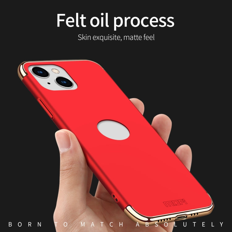For iPhone 14 MOFI Yatun Series 3 in 1 Stitching PC Phone Case(Gold)