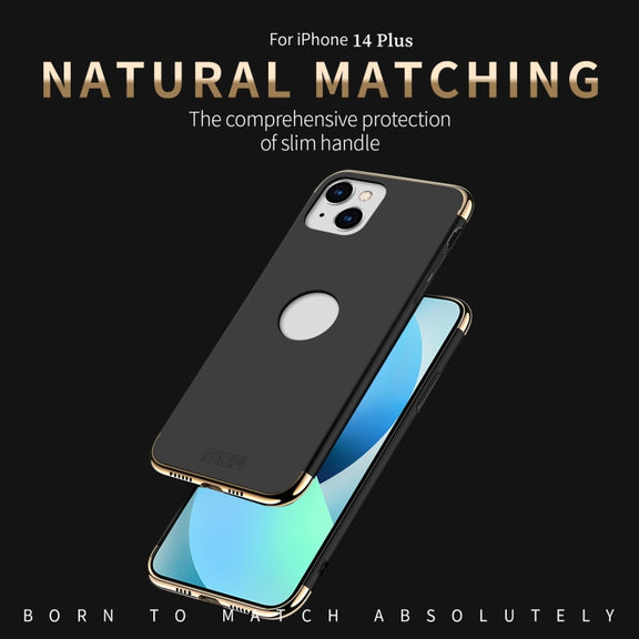 For iPhone 14 Plus MOFI Yatun Series 3 in 1 Stitching PC Phone Case(Blue)