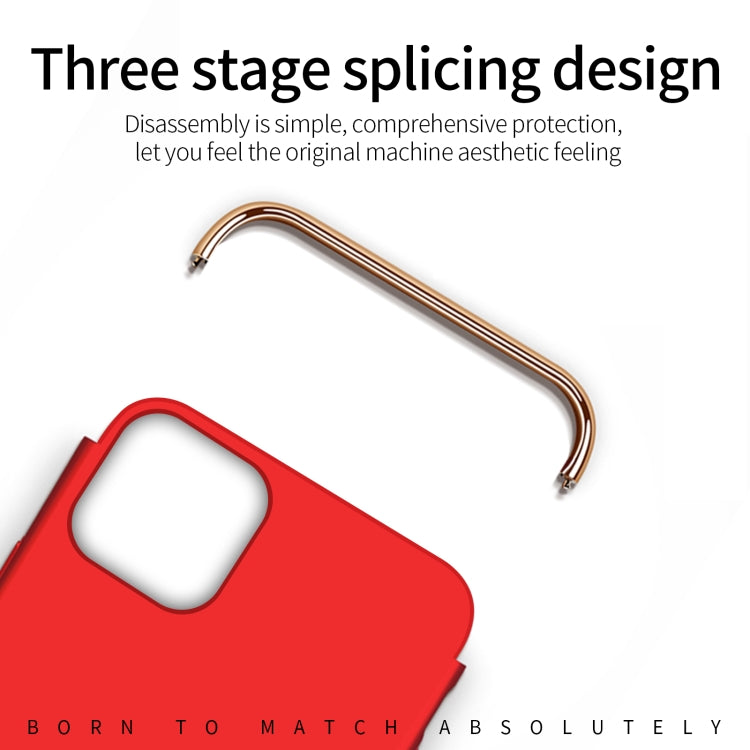 For iPhone 14 Plus MOFI Yatun Series 3 in 1 Stitching PC Phone Case(Gold)