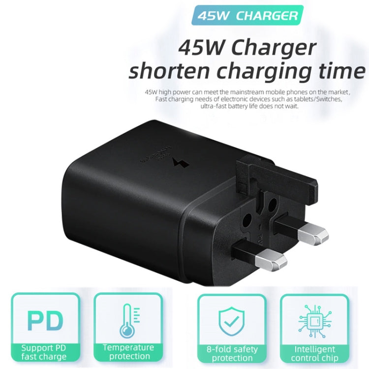 M135 45W USB-C / Type-C Port Fast Charger with 5A Type-C to Type-C Cable, UK Plug(White)