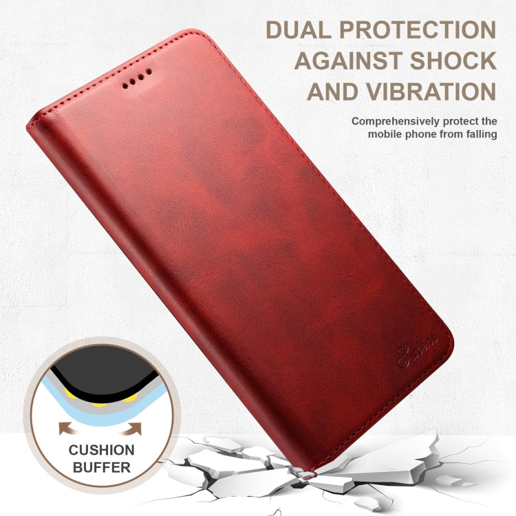 For Samsung Galaxy S24 Ultra 5G Suteni Calf Texture Horizontal Flip Leather Phone Case(Red)