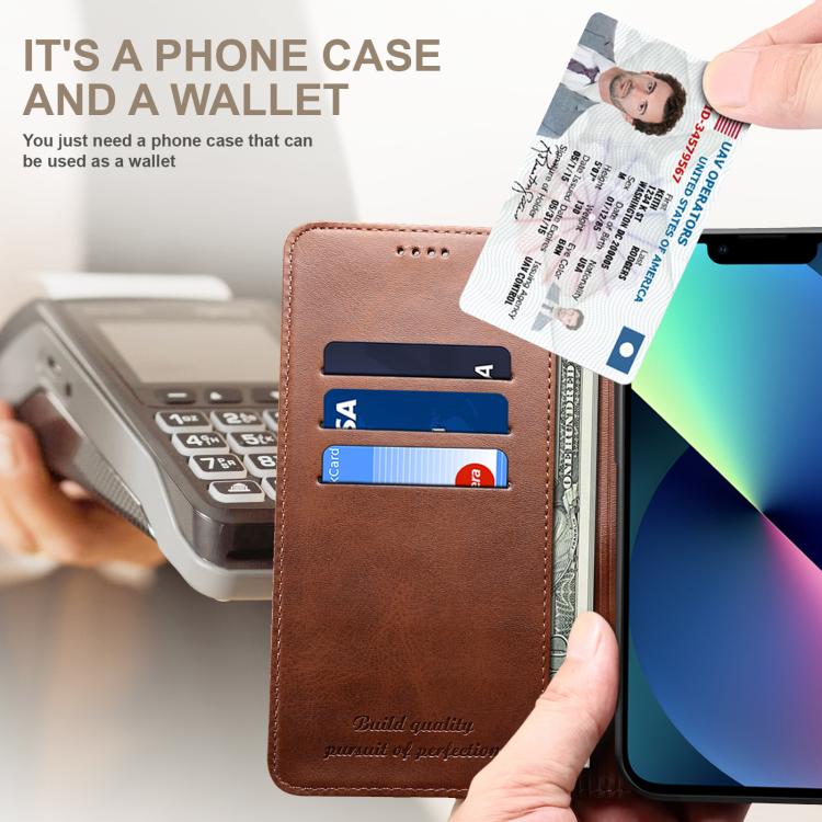 For Samsung Galaxy S25 Ultra 5G Suteni Calf Texture Horizontal Flip Leather Phone Case(Brown)