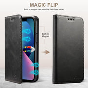 For Samsung Galaxy S25 5G Suteni Calf Texture Horizontal Flip Leather Phone Case(Black)