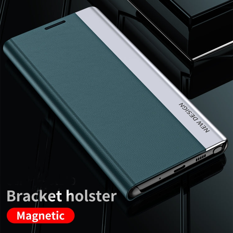 For Honor X9a Side Electroplated Adsorption Leather Phone Case(Green)