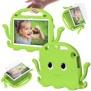 For Lenovo Tab M10 3rd Gen 10.1 TB-328 Octopus Style EVA Hybrid PC Shockproof Tablet Case with Strap(Grass Green)