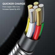 ENKAY ENK-CB131 USB to 8 Pin Carbon Steel Hose Spring 2.4A Fast Charging Data Cable, Length:1m(Silver)