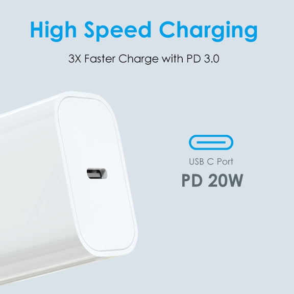 NORTHJO NOPD2001 PD 20W USB-C / Type-C Single Port Fast Charger, Plug Type:EU Plug(White)
