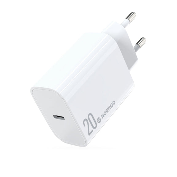NORTHJO NOPD2001 PD 20W USB-C / Type-C Single Port Fast Charger, Plug Type:EU Plug(White)