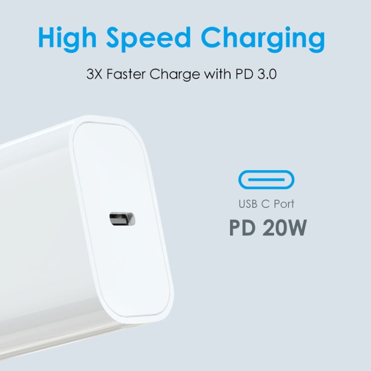 NORTHJO NOPD2001 PD 20W USB-C / Type-C Single Port Fast Charger, Plug Type:UK Plug(White)