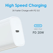 NORTHJO NOPD2001 PD 20W USB-C / Type-C Single Port Fast Charger, Plug Type:UK Plug(White)