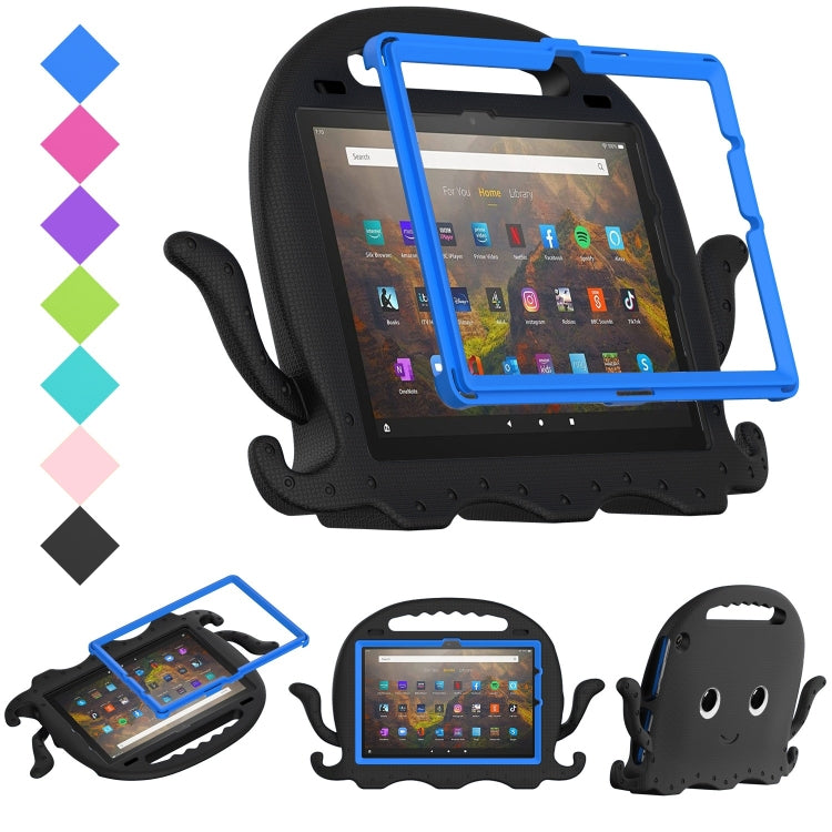 For Amazon Kindle Fire HD10 2021 Octopus Style EVA + PC Tablet Case with Strap(Black)
