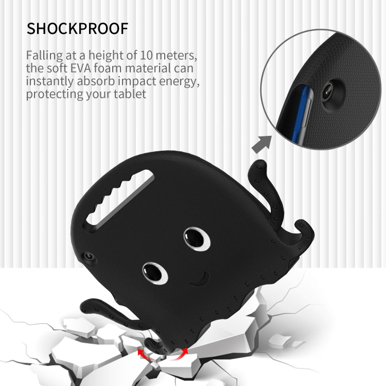 For Amazon Kindle Fire HD10 2021 Octopus Style EVA + PC Tablet Case with Strap(Black)