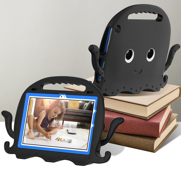 For Amazon Kindle Fire HD10 2021 Octopus Style EVA + PC Tablet Case with Strap(Black)