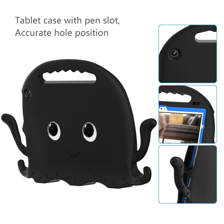 For Amazon Kindle Fire HD10 2021 Octopus Style EVA + PC Tablet Case with Strap(Black)