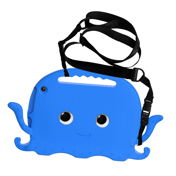 For Amazon Kindle Fire HD10 2021 Octopus Style EVA + PC Tablet Case with Strap(Blue)