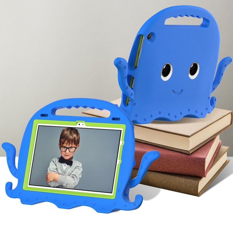 For Amazon Kindle Fire HD10 2021 Octopus Style EVA + PC Tablet Case with Strap(Blue)